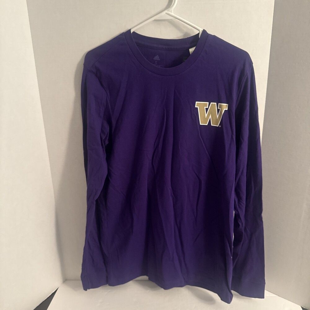 NCAA Adidas Washington Huskies Purple Long Sleeve Shirt Men's Size Small NWT